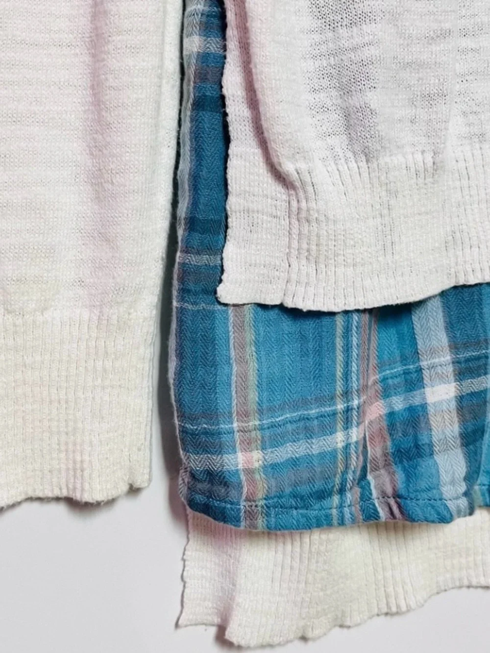 Anthropologie Moth Twofer Knit Top Plaid Layer BTS Collegiate Academia Preppy S